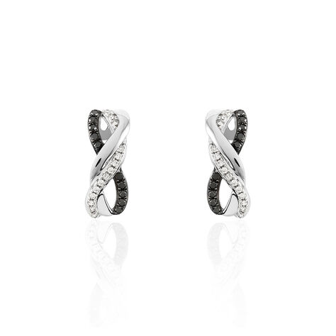 Boucles D'oreilles Puces May Or Blanc Diamant - Puces Femme | Marc Orian