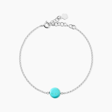 Bracelet Graziana Argent Blanc Turquoise - Bracelets Medailles Femme | Marc Orian