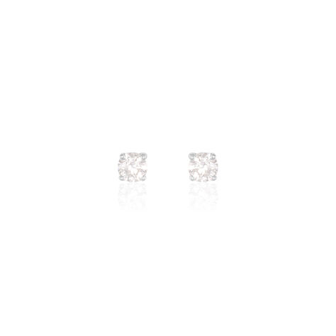 Boucles D'oreilles Puces Victoria Or Blanc Diamant - Puces Femme | Marc Orian