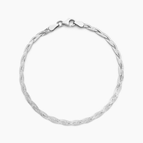 Bracelet Tissia Argent Blanc - Bracelets Tressés Femme | Marc Orian