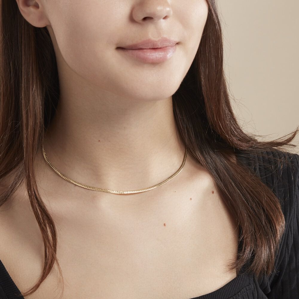 Collier Doline Maille Anglaise Or Jaune - Colliers ras du cou Femme | Marc Orian