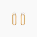 Boucles D'Oreilles Puces Ellin Plaque Or Jaune Oxyde De Zirconium - Puces Femme | Marc Orian