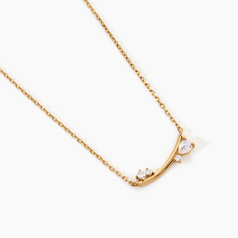 Collier Doline Plaqu&eacute; Or Jaune Oxyde De Zirconium - Colliers avec pierres Femme | Marc Orian