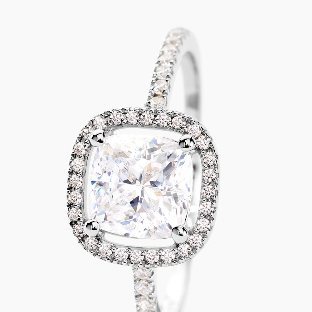 Bague Adrienne Or Blanc Oxyde De Zirconium - Solitaires Femme | Marc Orian