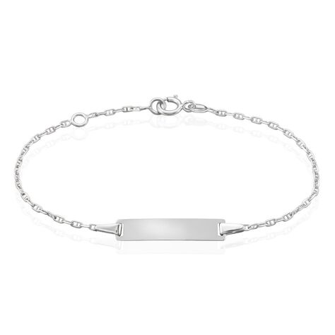 Bracelet Identité Esta Maille Forçat Or Blanc - Gourmettes Enfant | Marc Orian