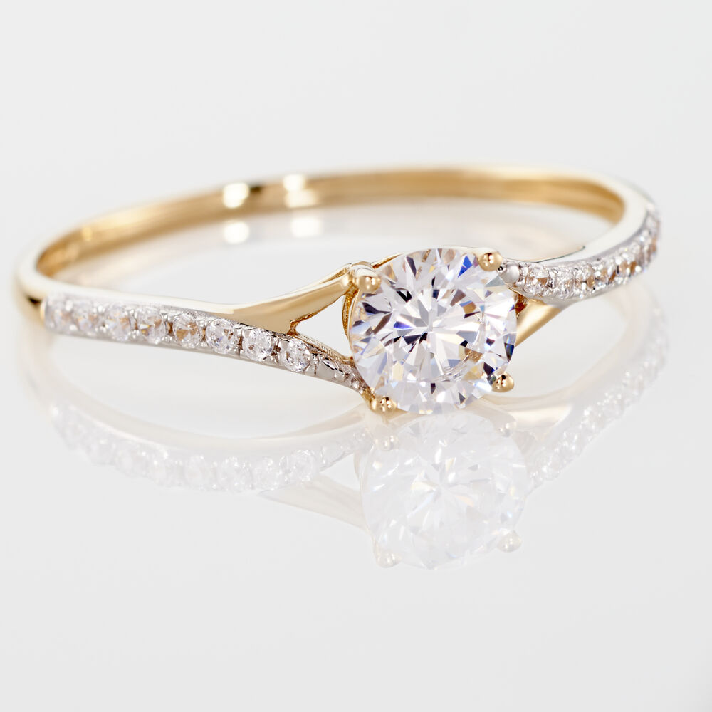 Bague Evita Or Jaune Oxyde De Zirconium - Solitaires Femme | Marc Orian