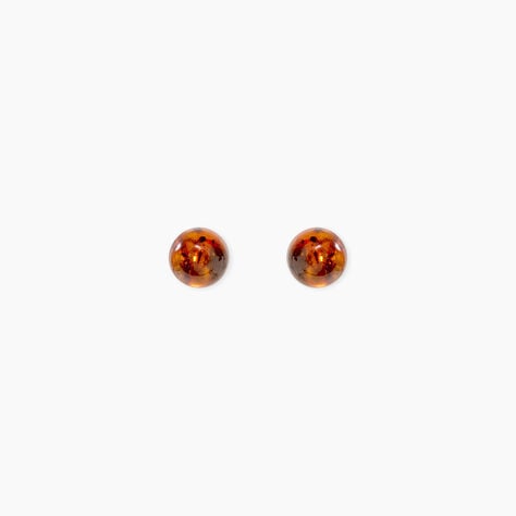Boucles D'oreilles Puces Argent Blanc Brunhilld Ambre - Puces Femme | Marc Orian