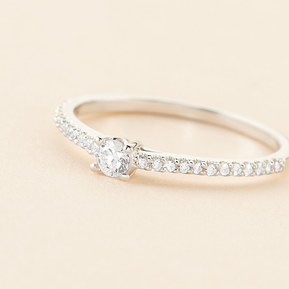 Bague Solitaire Or Blanc Nyala Diamants - Parures de mariage Femme | Marc Orian