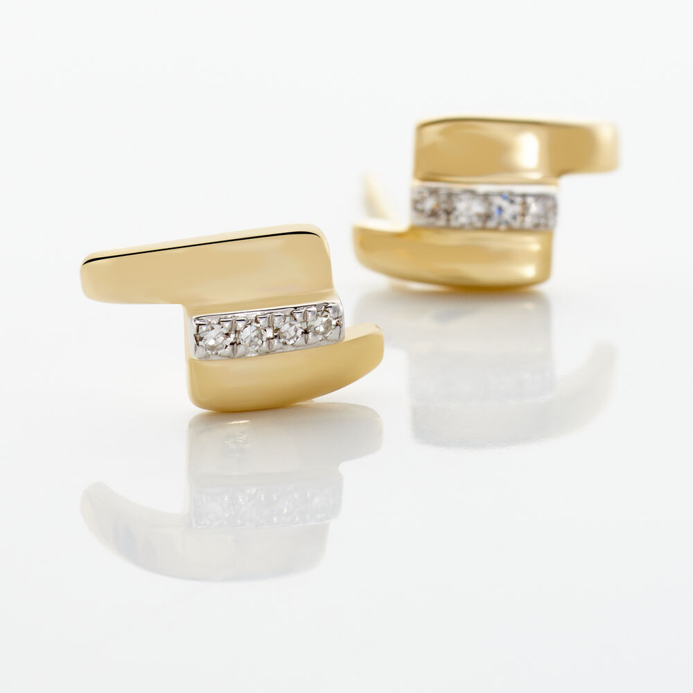 Boucles D'oreilles Puces Dolene Or Jaune Diamant - Boucles d'oreilles mariage Femme | Marc Orian