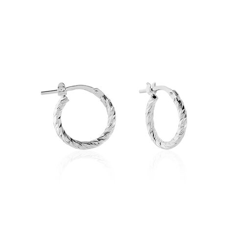 Créoles Djulia Argent Blanc - Boucles d'oreilles Créoles Femme | Marc Orian