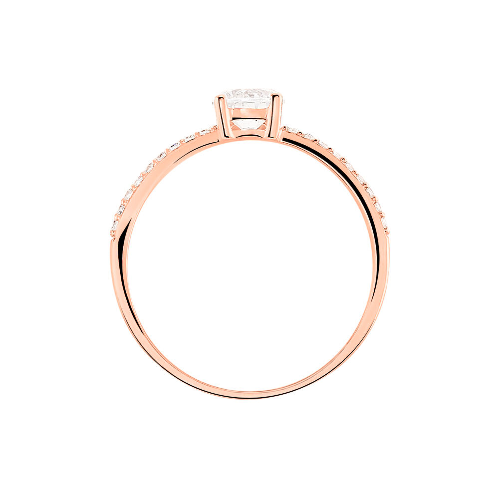 Bague Solitaire Dayna Or Rose Oxyde De Zirconium - Solitaires Femme | Marc Orian