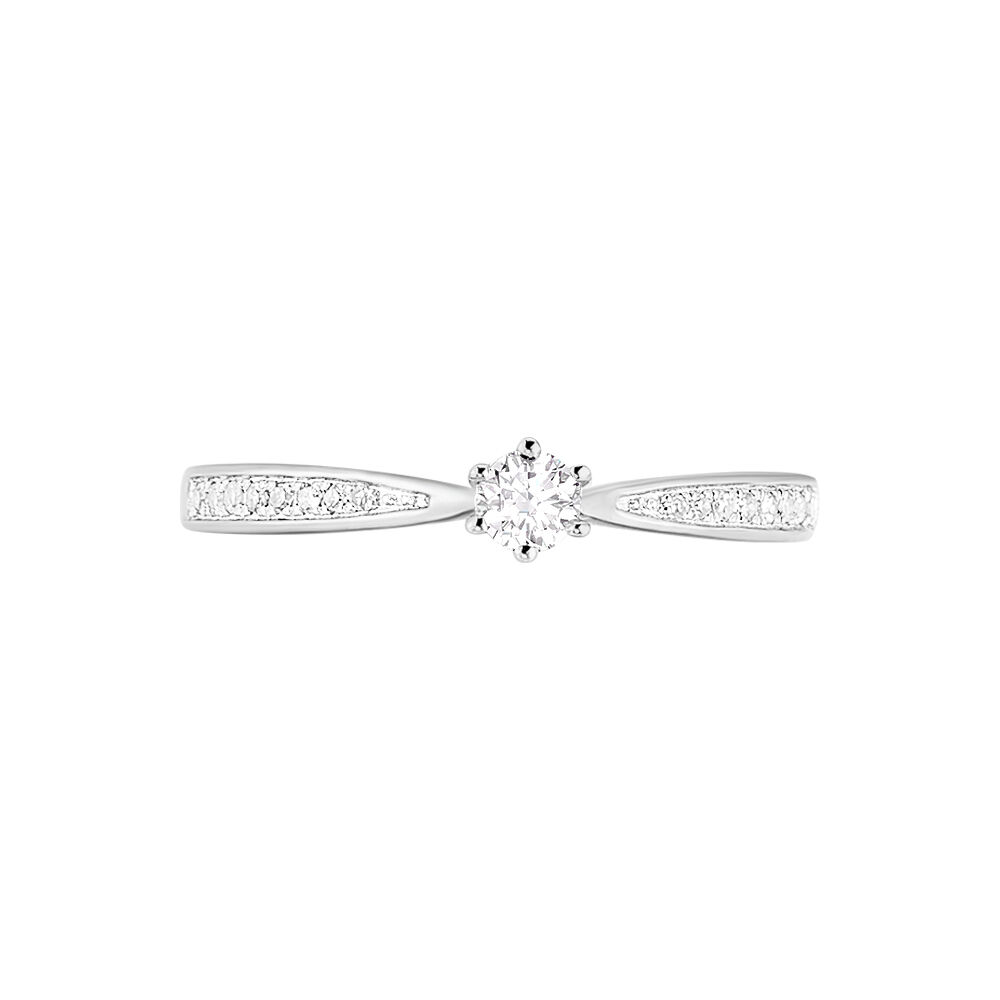 Bague Solitaire Symphonie Or Blanc Diamant - Parures de mariage Femme | Marc Orian