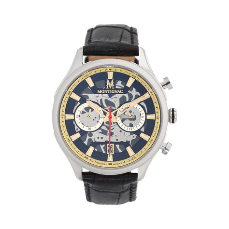 Montre Montignac Round Multifonction Noir - Montres étanches Homme | Marc Orian
