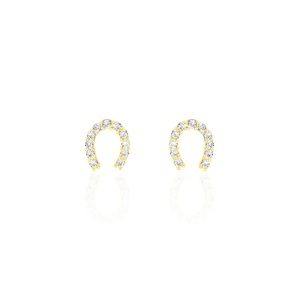 Boucles D'oreilles Puces Elouen Fer A Cheval Or Jaune Oxyde - Puces Femme | Marc Orian