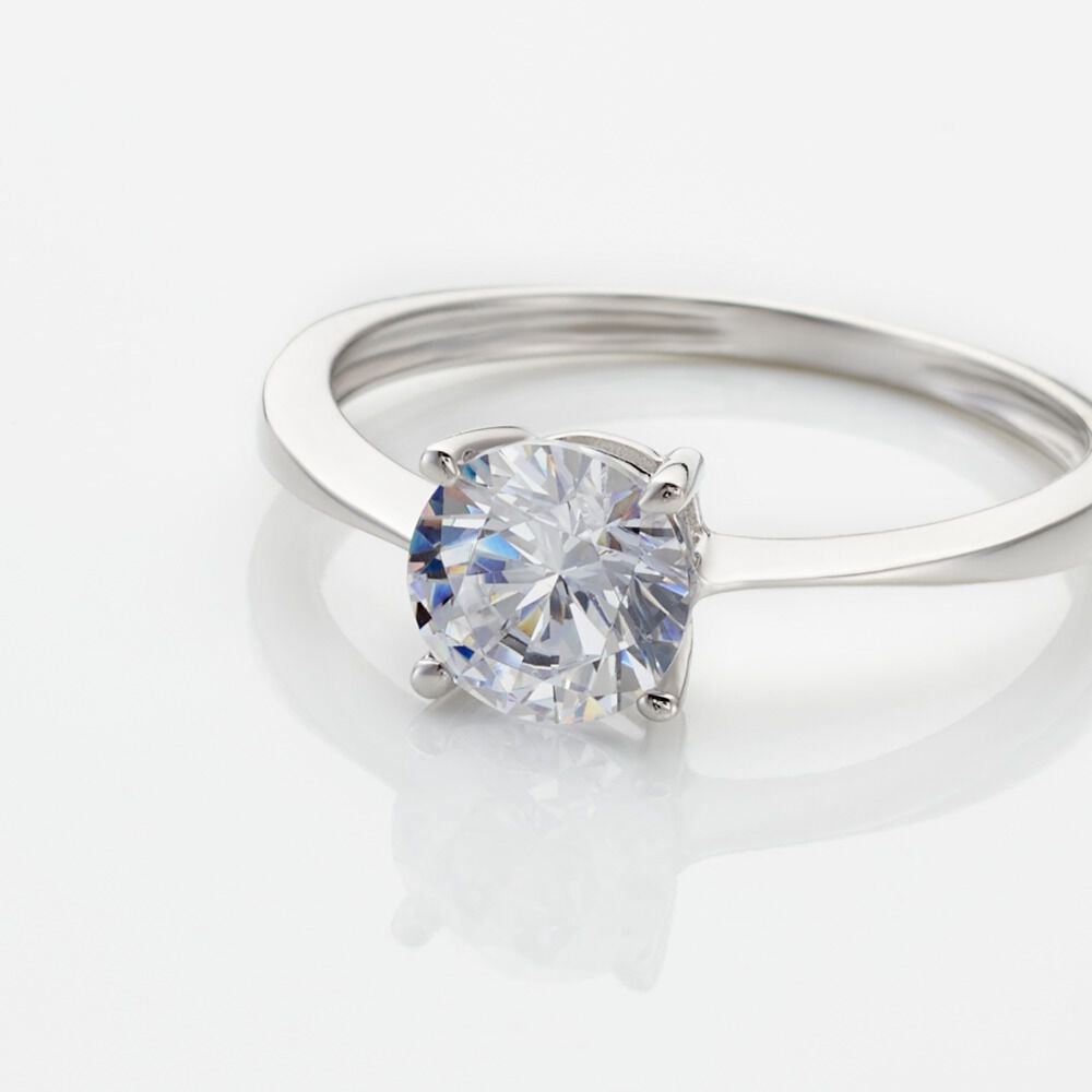 Bague Solitaire Abriel Or Blanc Oxyde De Zirconium - Solitaires Femme | Marc Orian