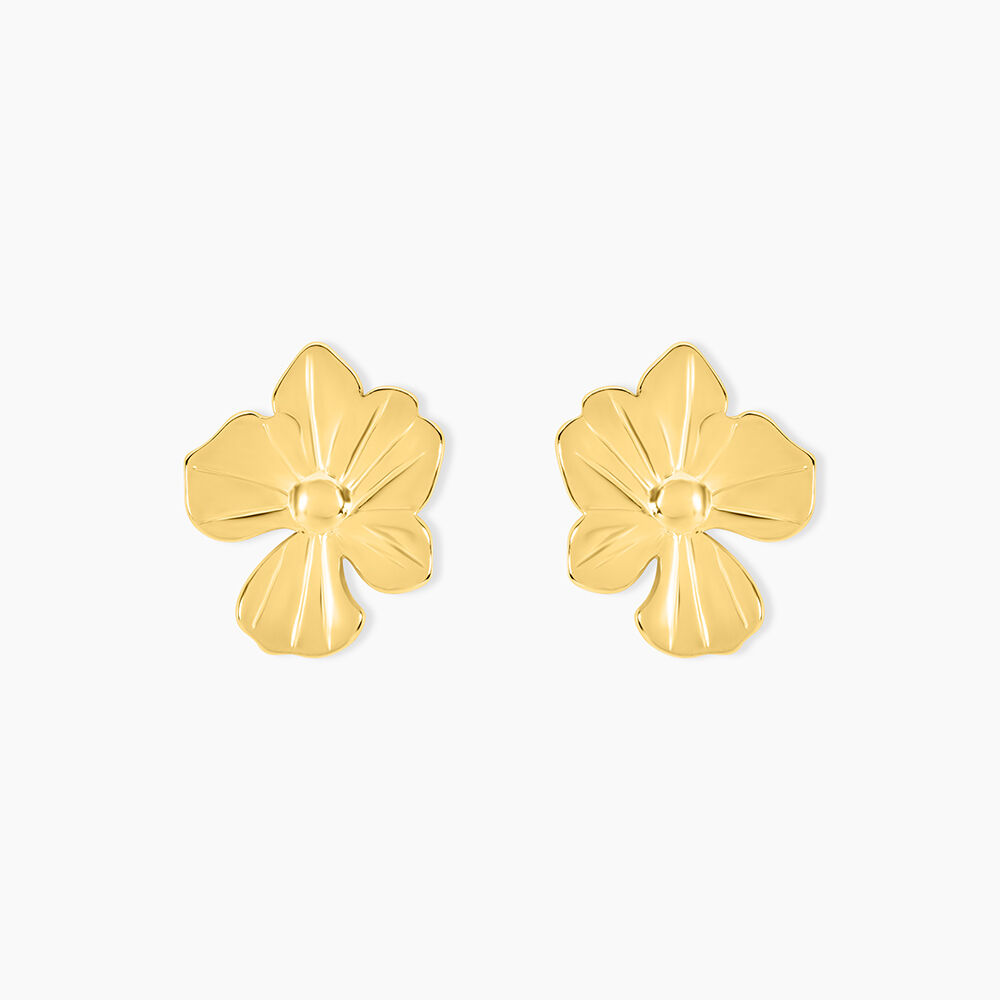 Boucles D'oreilles Puces Rahima Acier Jaune - Puces Femme | Marc Orian