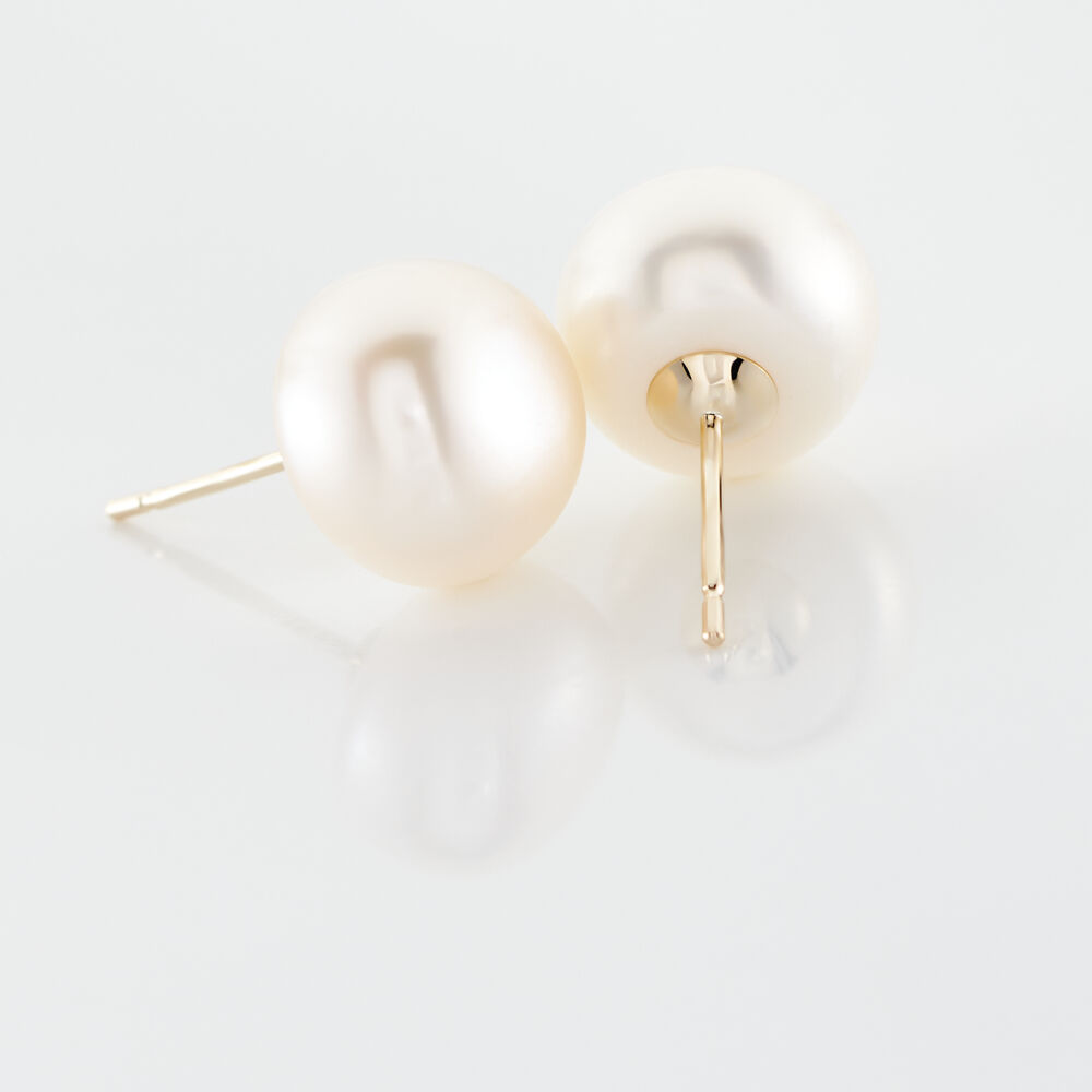 Boucles D'oreilles Puces Ursulina Or Jaune Perle De Culture - Boucles d'oreilles mariage Femme | Marc Orian