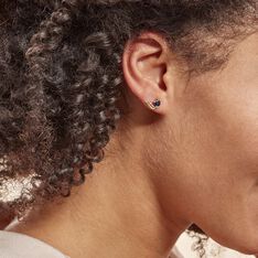 Boucles D'oreilles Puces Or Jaune Sherylan Saphir Diamants - Clous d'oreilles Femme | Marc Orian