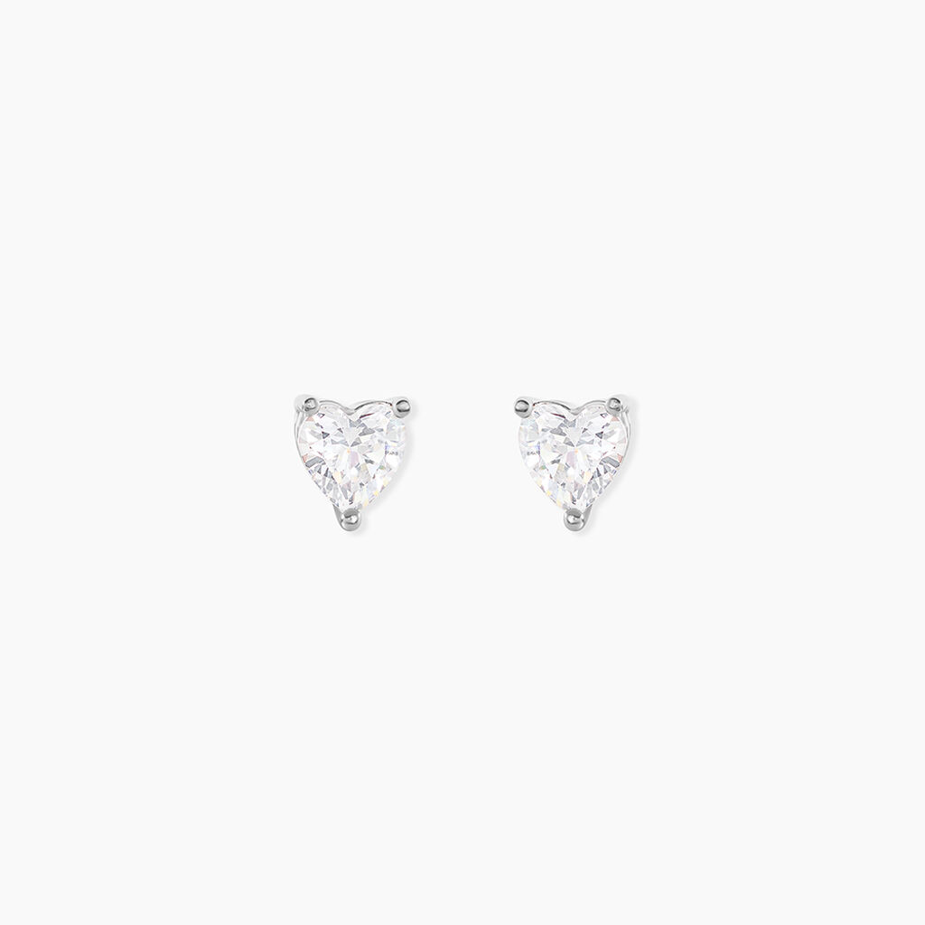 Boucles D'oreilles Puces Breana Argent Blanc Oxyde De Zirconium - Puces Femme | Marc Orian
