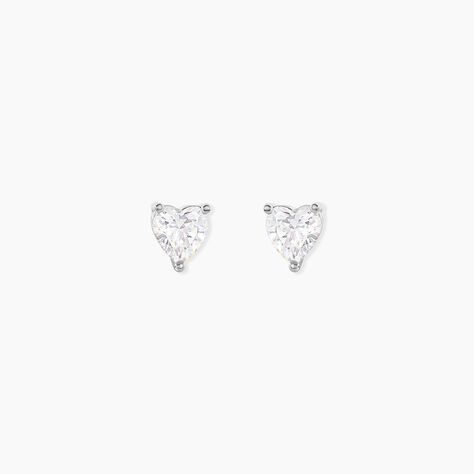 Boucles D'oreilles Puces Breana Argent Blanc Oxyde De Zirconium - Puces Femme | Marc Orian