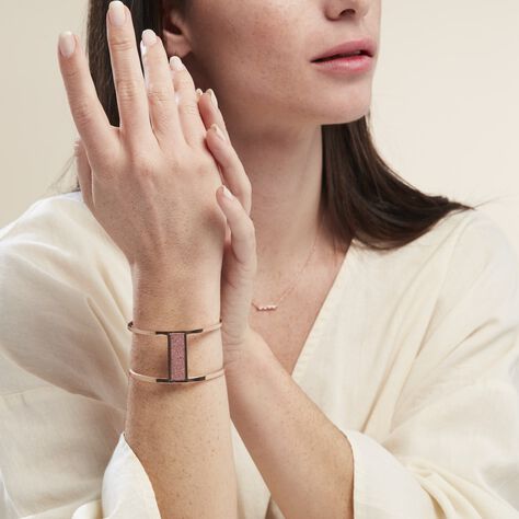 Bracelet Manchette Acier Rose Maria - Bracelets manchettes Femme | Marc Orian