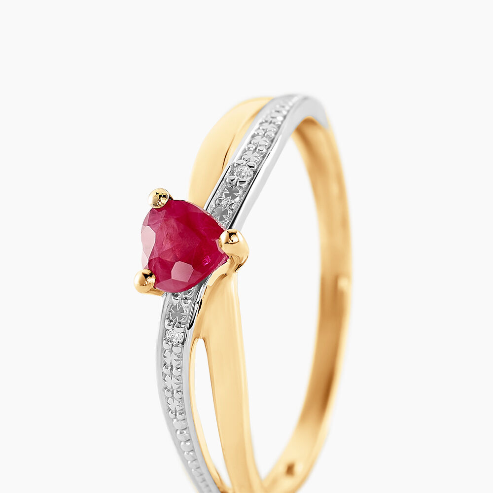 Bague Skylar Or Bicolore Rubis Diamant - Bagues vintage Femme | Marc Orian