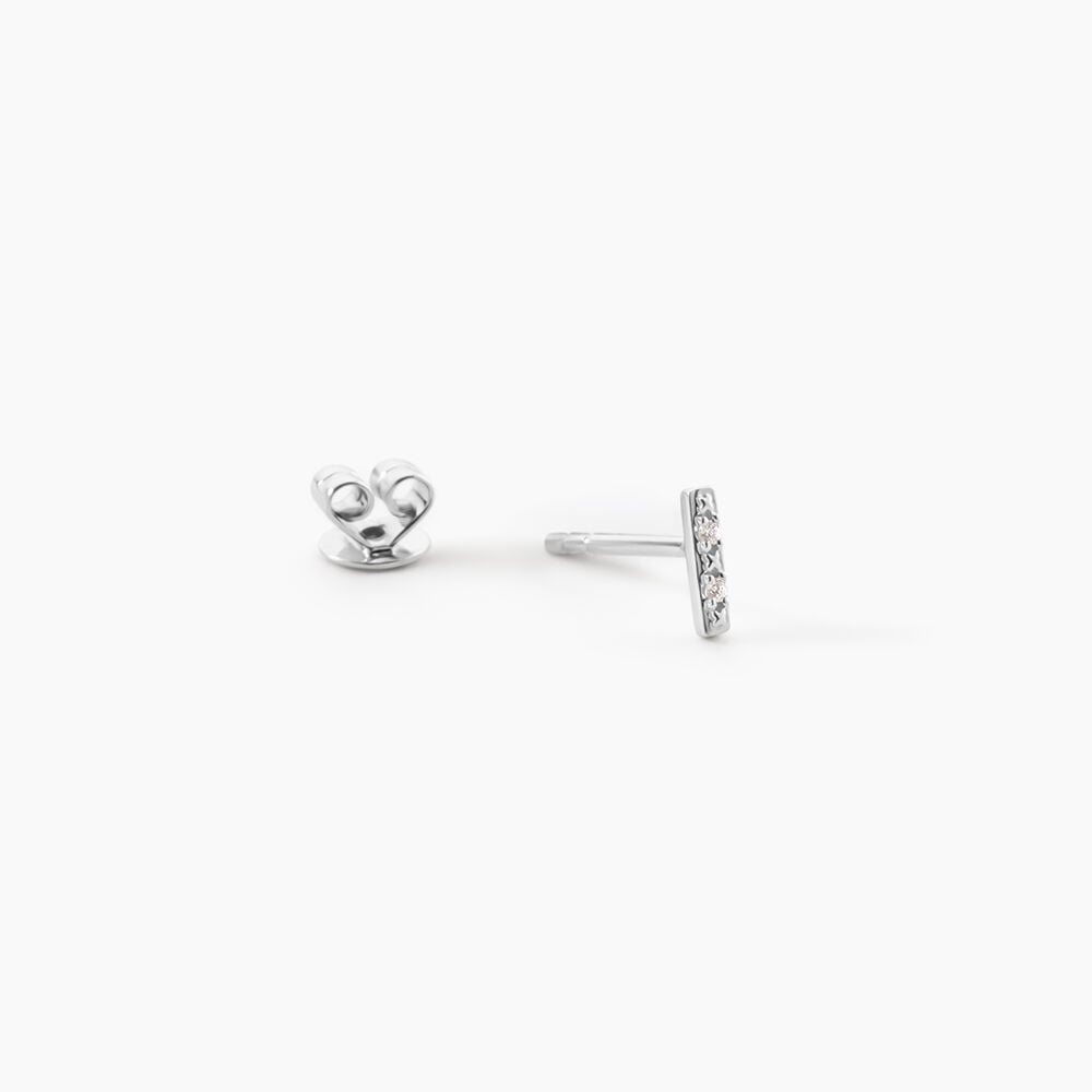 Boucles D'Oreilles Puces Susie Argent Blanc Oxyde De Zirconium - Puces Femme | Marc Orian