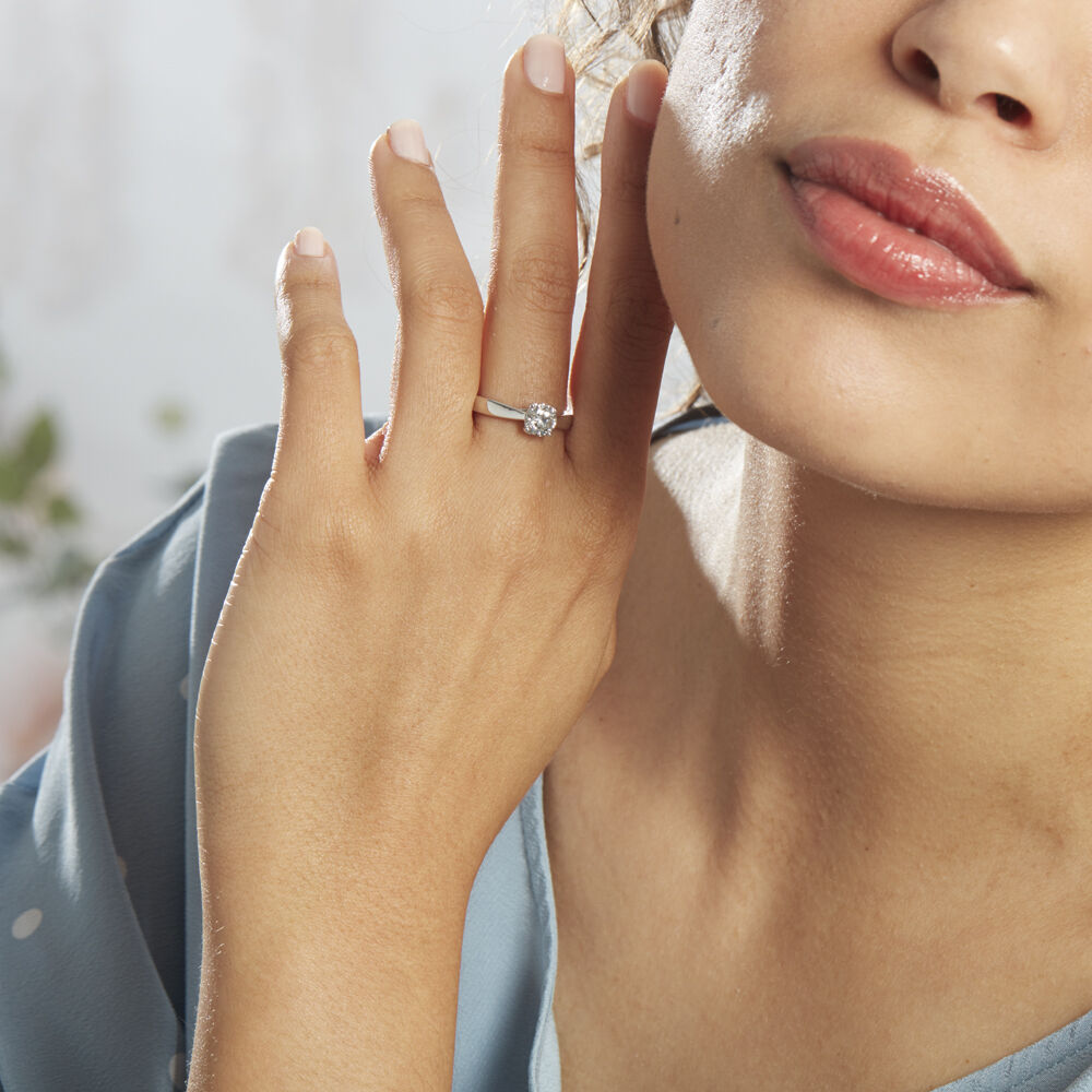 Bague Solitaire Vicoeuria Or Blanc Diamant Synthétique - Solitaires Femme | Marc Orian