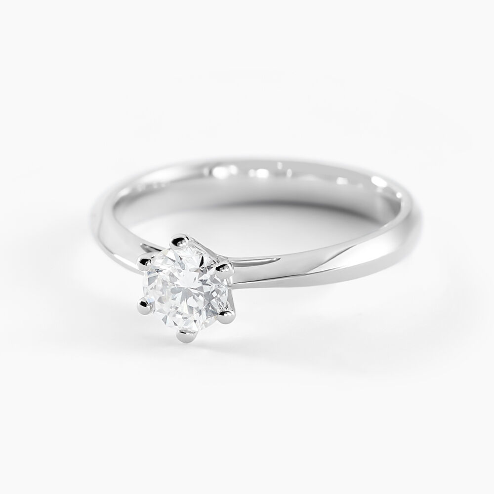 Bague Solitaire Veronika Or Blanc Diamant - Parures de mariage Femme | Marc Orian