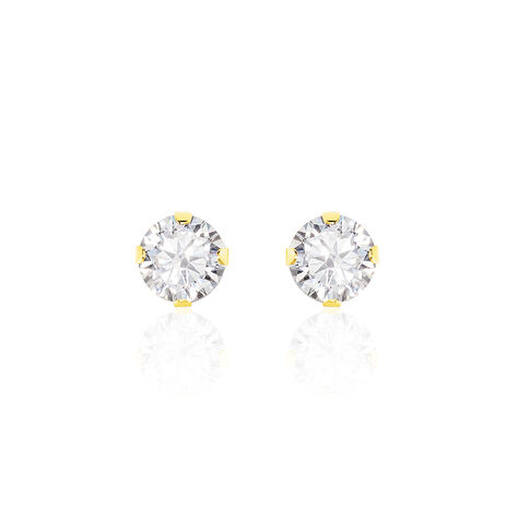 Boucles D'oreilles Puces Eddie Or Jaune Oxyde De Zirconium - Puces Femme | Marc Orian