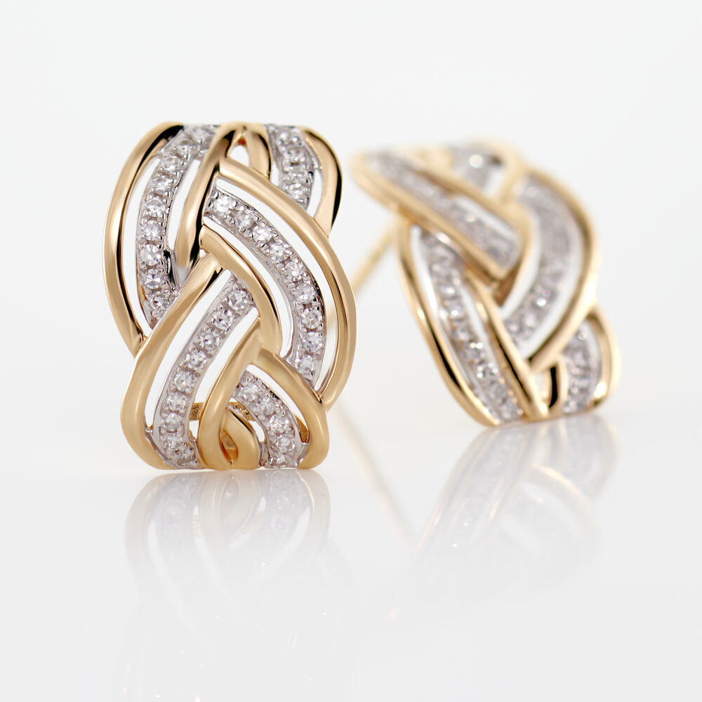 Boucles D'oreilles Puces Leopoldine Or Jaune Diamant -  Femme | Marc Orian