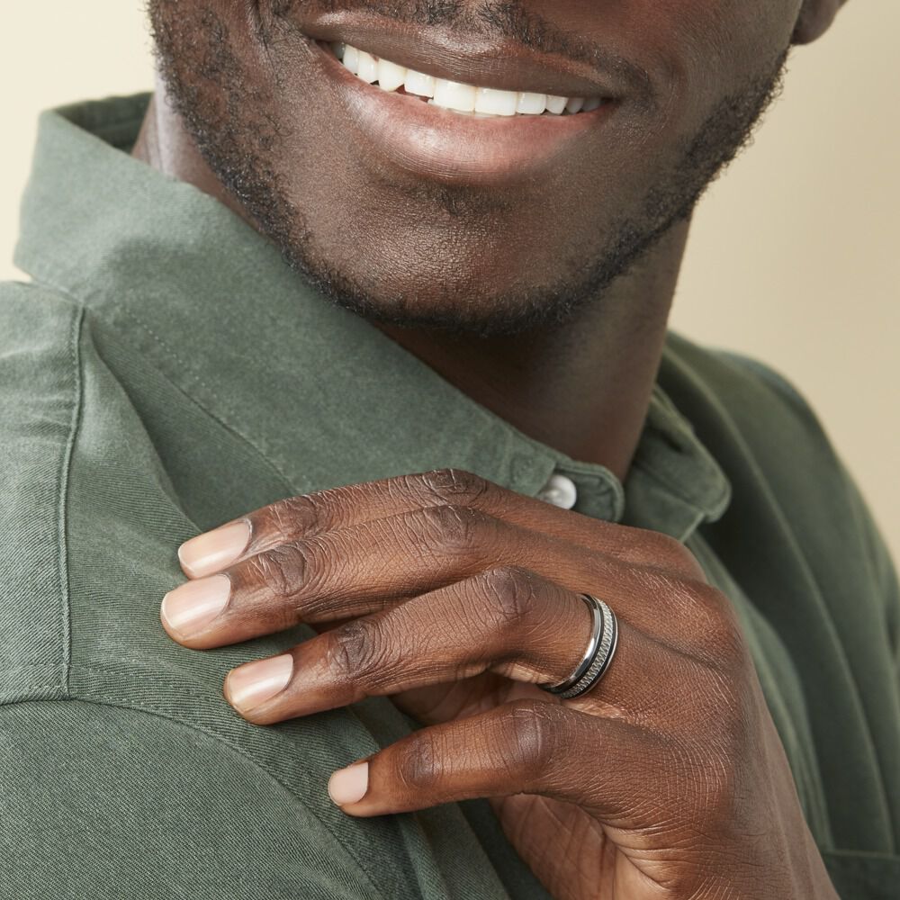 Bague Jonc Maewen Acier Blanc - Bijoux fantaisie Homme | Marc Orian