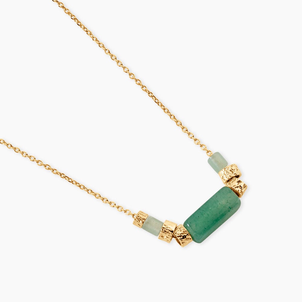 Collier Pierrine Argent Dor&eacute; A L'Or 750/1000 Aventurine - Colliers avec pierres Femme | Marc Orian