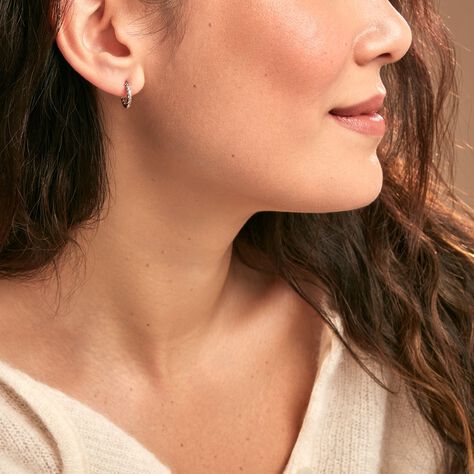 Créoles Djulia Argent Blanc - Boucles d'oreilles Créoles Femme | Marc Orian