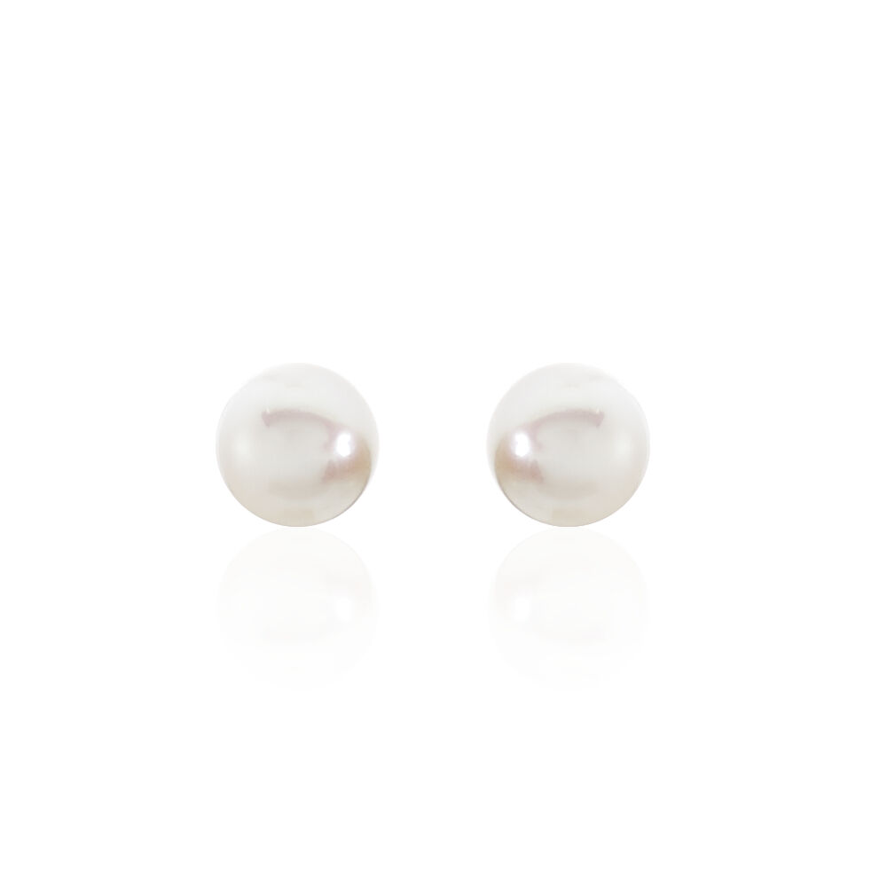 Boucles D'oreilles Puces Kesya Nacres Bouton Or Jaune Perle De Culture - Boucles d'oreilles mariage Famille | Marc Orian