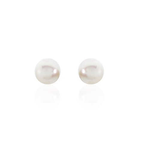 Boucles D'oreilles Puces Kesya Nacres Bouton Or Jaune Perle De Culture - Boucles d'oreilles mariage Famille | Marc Orian