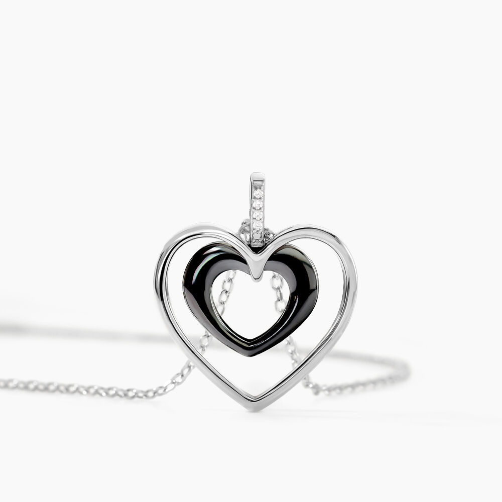Collier Ceramik Design Argent Blanc Céramique Et Oxyde De Zirconium - Colliers avec pierres Femme | Marc Orian