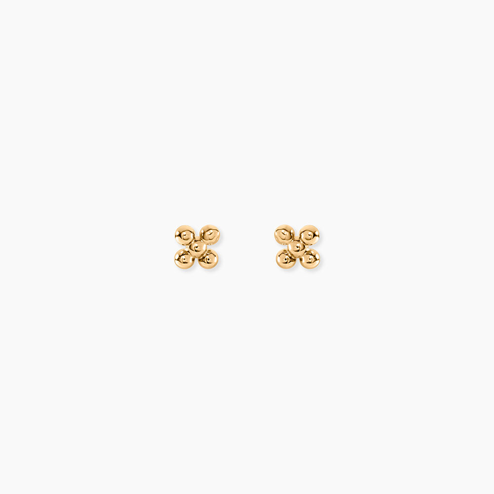 Boucles D'Oreilles Puces Jannie Plaqu&eacute; Or Jaune - Puces Femme | Marc Orian