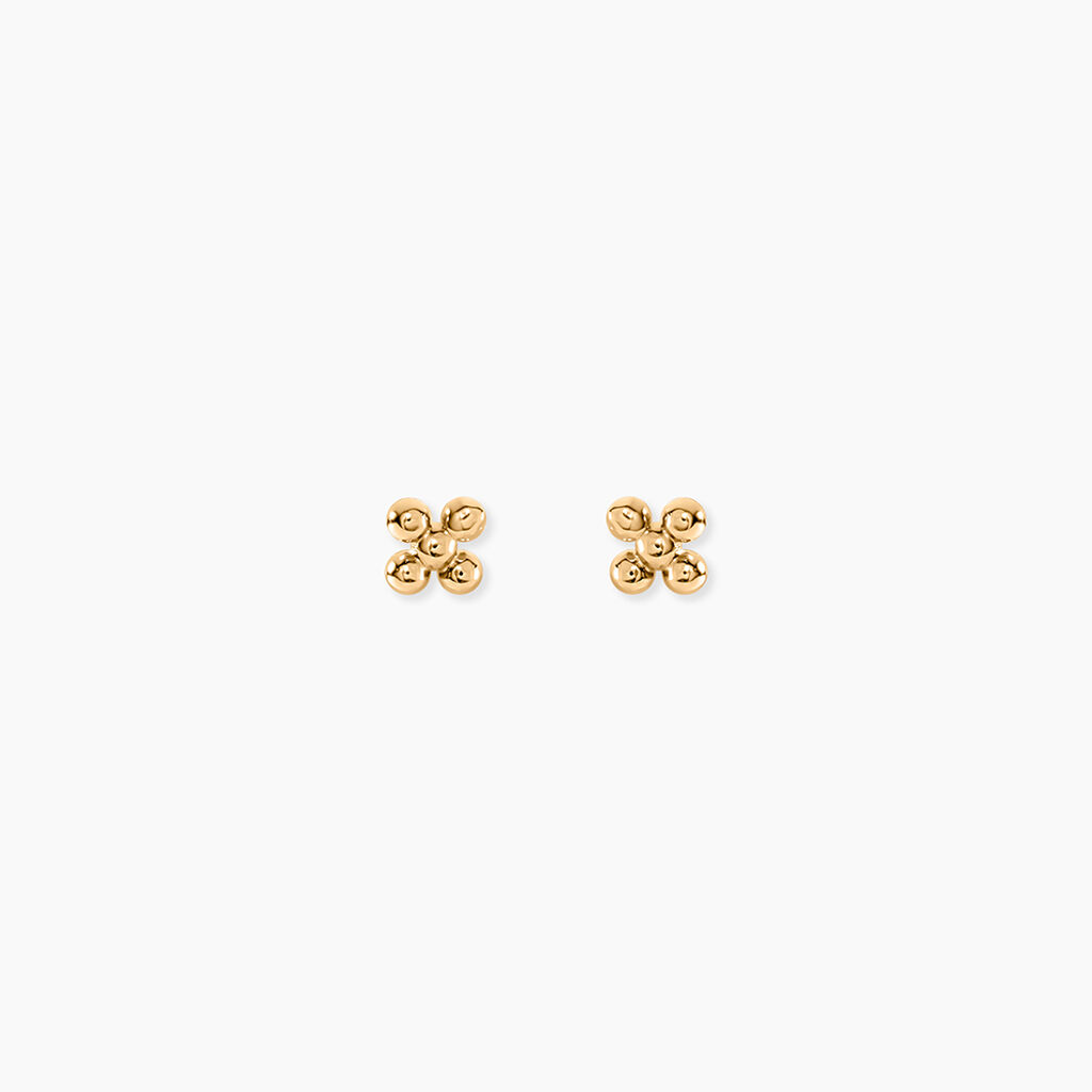 Boucles D'Oreilles Puces Jannie Plaqu&eacute; Or Jaune - Puces Femme | Marc Orian