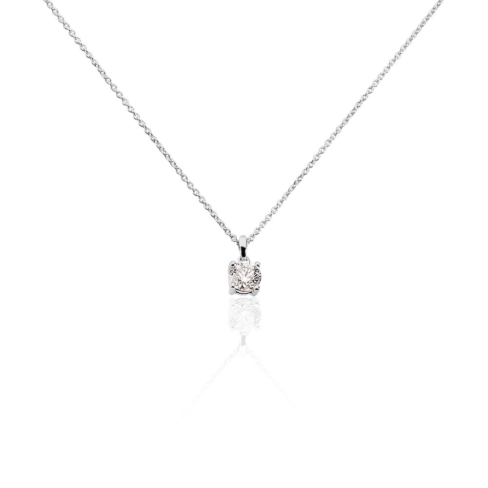 Collier Alexandra Or Blanc Diamant - Colliers solitaires Femme | Marc Orian