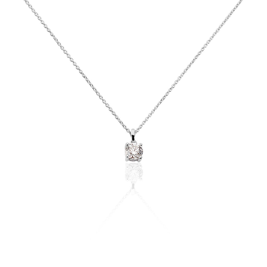 Collier Alexandra Or Blanc Diamant - Colliers solitaires Femme | Marc Orian