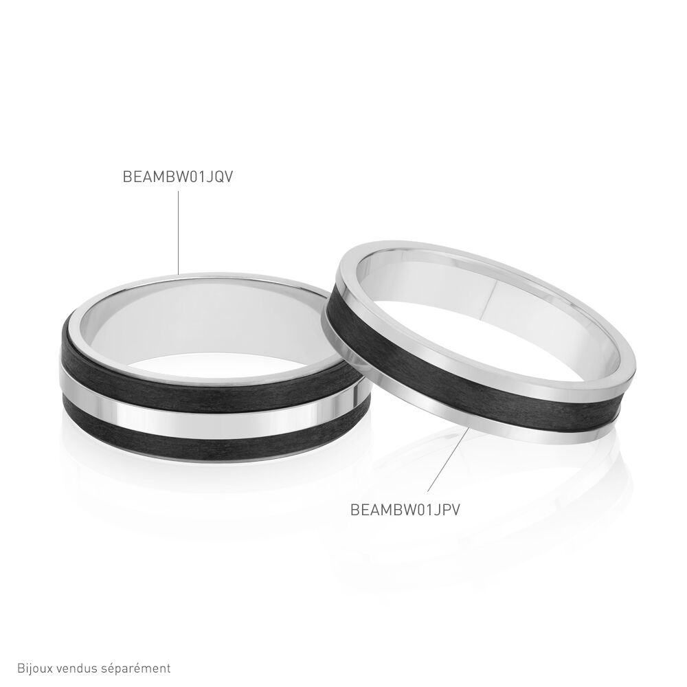 Alliance Nathaell Ruban Plat Palladium Blanc -  Famille | Marc Orian