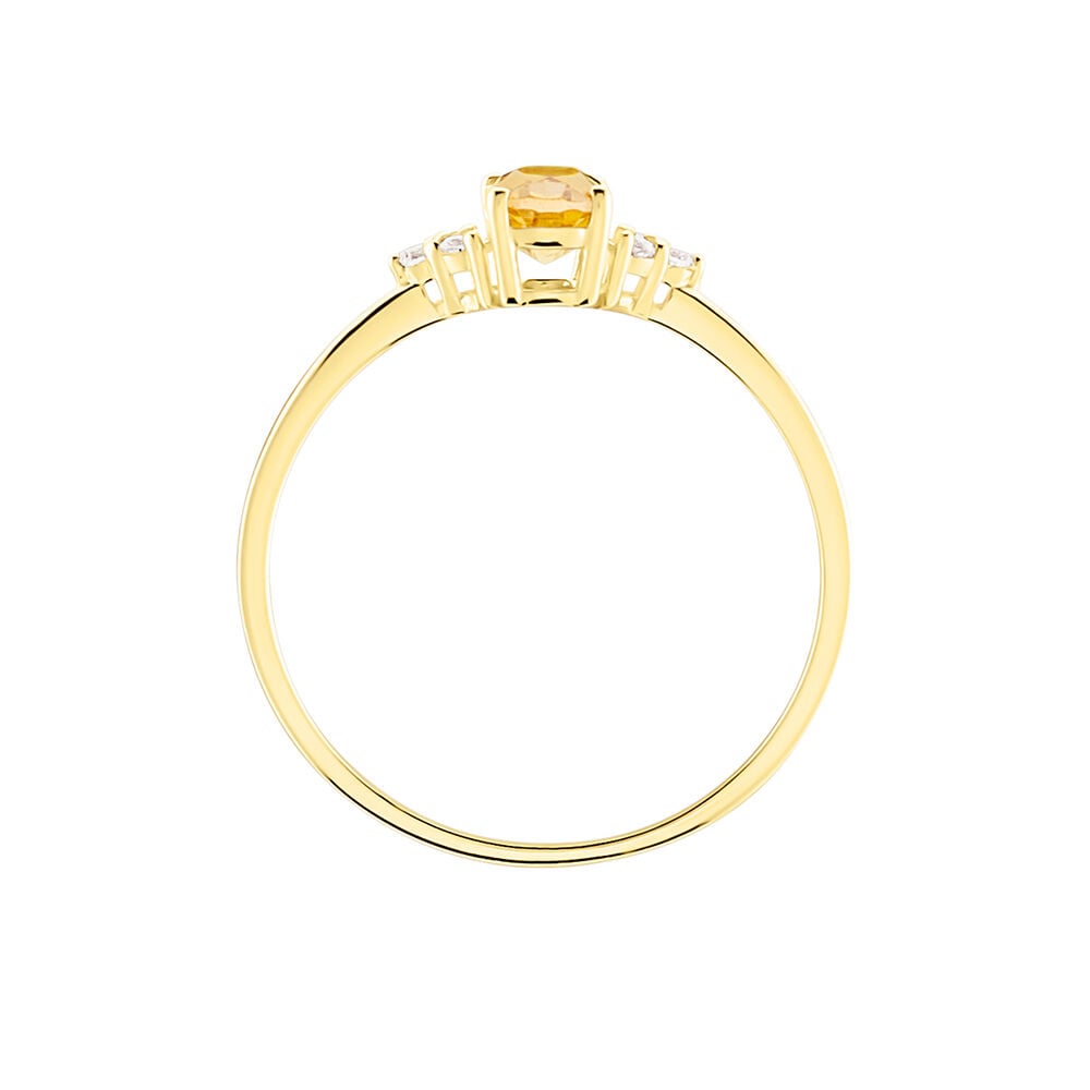 Bague Diapre Or Jaune Citrine Oxyde De Zirconium - Bagues pierres fines Femme | Marc Orian