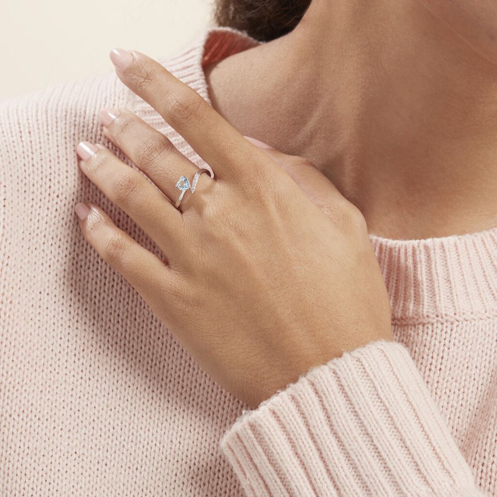 Bague Eva Or Blanc Topaze Et Oxyde De Zirconium - Bagues Femme | Marc Orian
