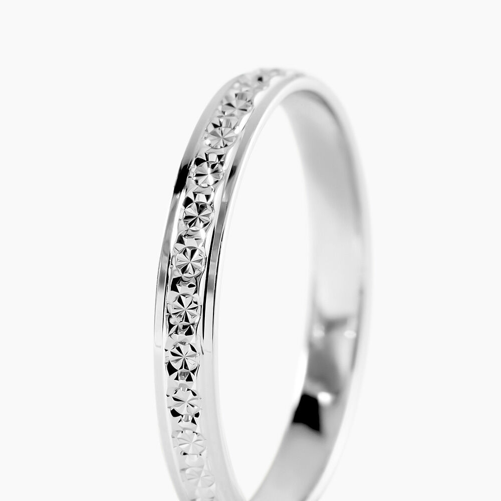 Alliance Heldea Ruban Plat Or Blanc - Alliances duo Unisex | Marc Orian