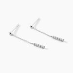 Boucles D'oreilles Pendantes Marjenka Or Blanc Diamant - Pendantes Femme | Marc Orian