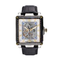 cadran argenté fond argenté bracelet cuir de vache noir