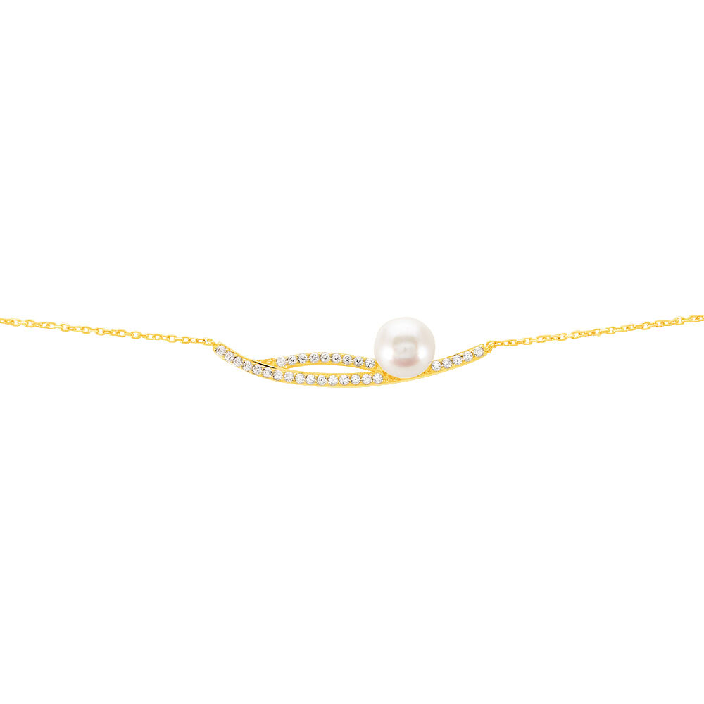 Bracelet Tesnimae Or Jaune Oxyde De Zirconium Et Perle De Culture - Bracelets cha&icirc;nes Femme | Marc Orian
