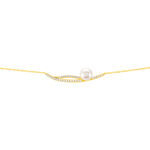 Bracelet Tesnimae Or Jaune Oxyde De Zirconium Et Perle De Culture - Bracelets cha&icirc;nes Femme | Marc Orian