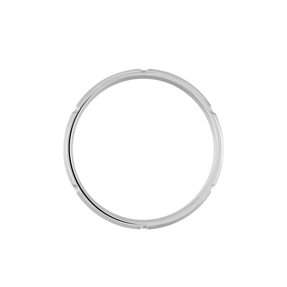 Alliance Fantaisie Mat Et Brillant Ruban Plat Palladium Blanc - Alliances duo Homme | Marc Orian